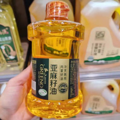 ole超市 格琳诺尔零反亚麻籽油 909ml冷烹两用减脂餐油