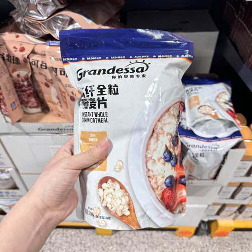 奥乐齐高纤全粒燕麦片整颗燕麦压片富含膳食纤维健康营养早餐袋装
