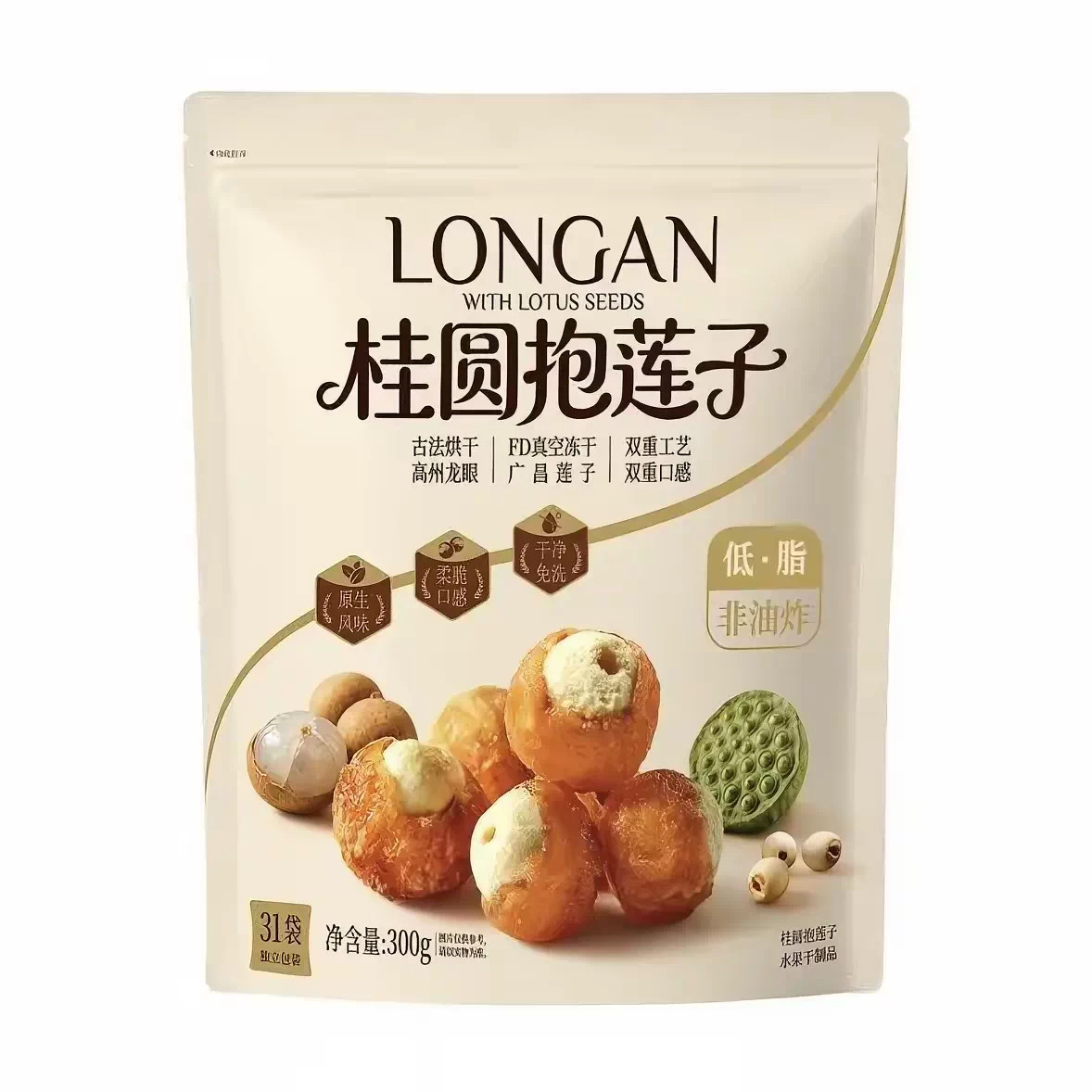 山姆桂圆抱莲子水果冻干混合水果干低脂健康零食独立包装休闲零食图片