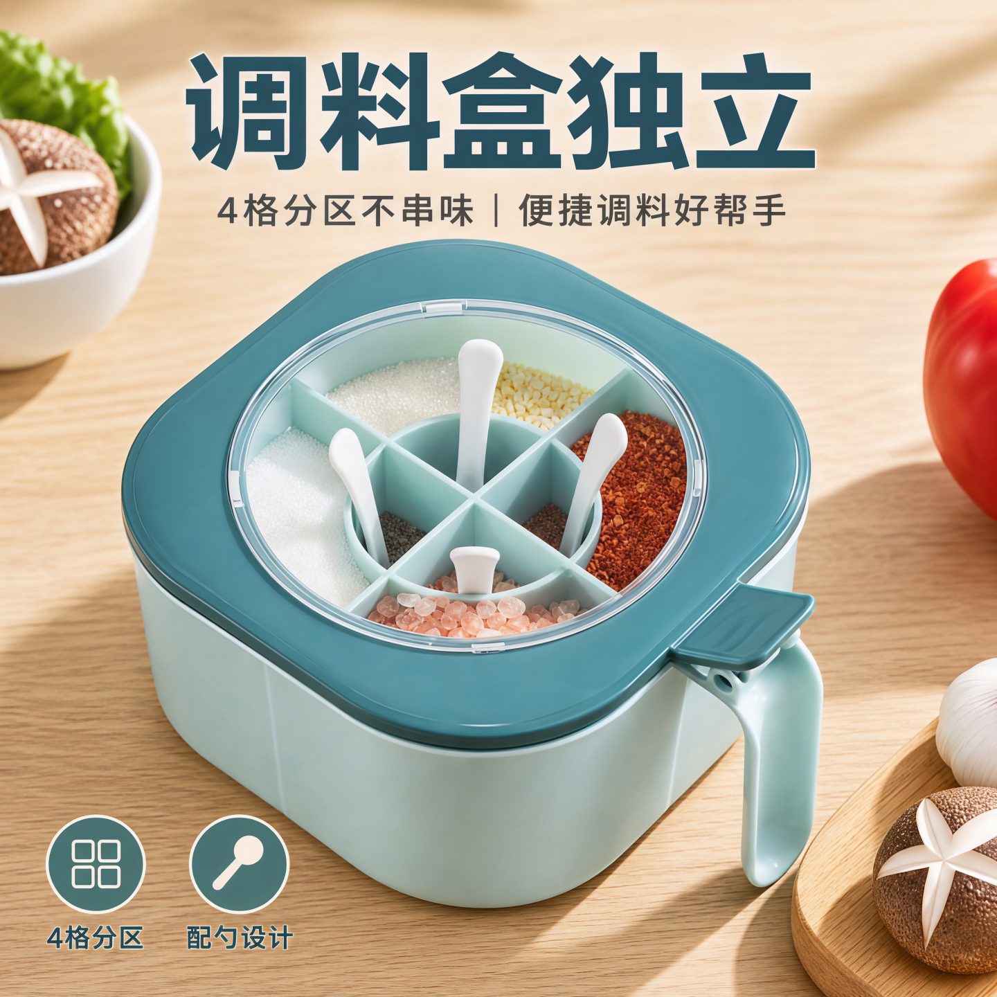 调料盒组合套装一体多格四格家用厨房用品调味瓶收纳佐料味精盐罐