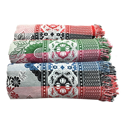 老式纯棉针织线毯夏季床单加厚防滑双H人单件沙发毯复古老粗布美