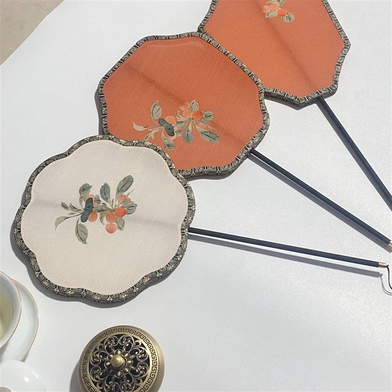 团扇印花古风流苏扇子女式汉服中B国风旗袍古装儿童成人夏季舞蹈