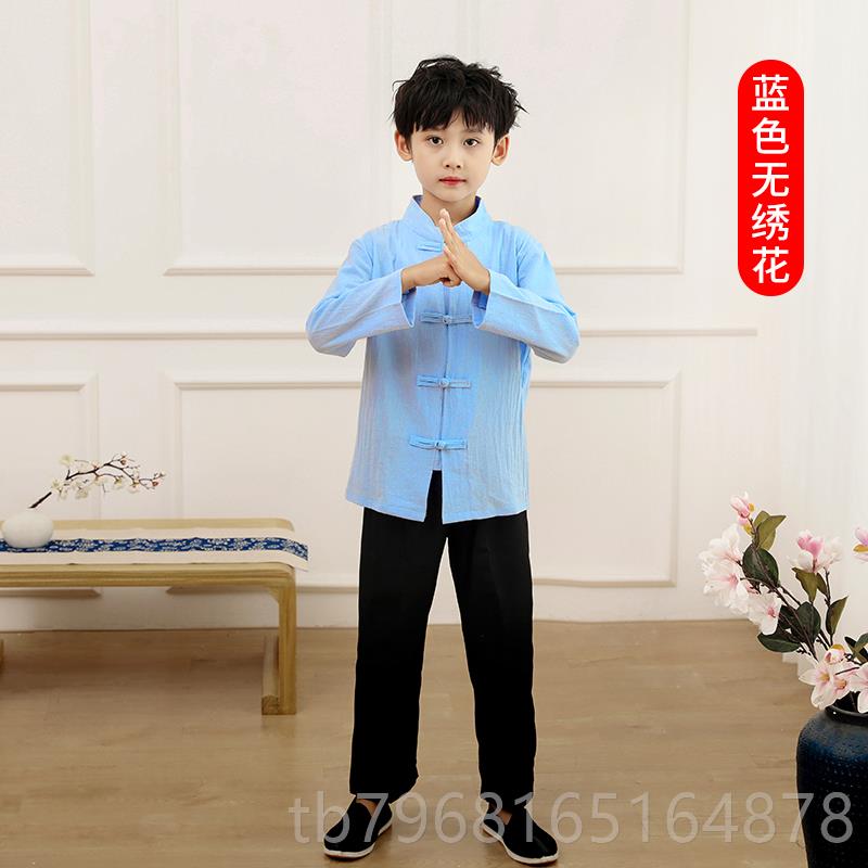 高档儿童民唱国风服装男女童朗生诵大合出服中山装五四演青年装学
