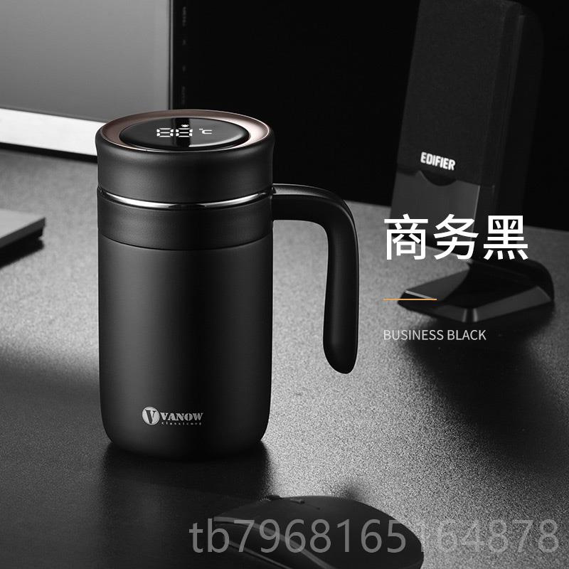 高档Vn能ow智纯银温杯男999a银内胆高档大容保量办公室泡茶水杯子