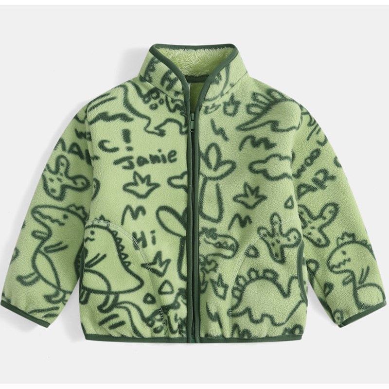 秋冬童装儿童g摇粒绒外套男童卡通加绒上衣女宝宝珊瑚绒保暖抓绒