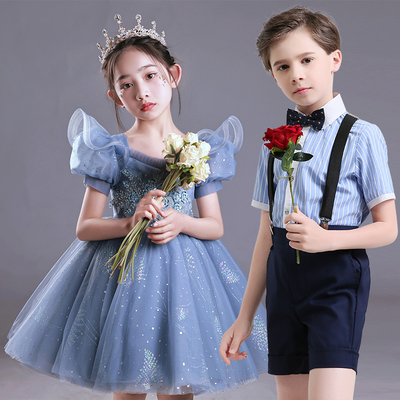 六一儿童大合唱演出服小学生表演服男童礼服套装幼儿Y园女童蓬蓬