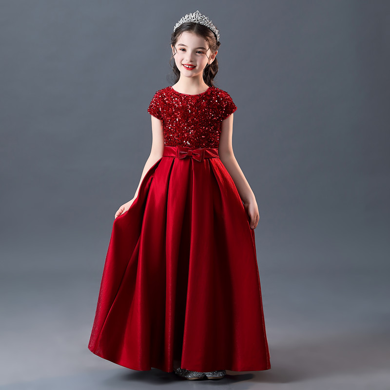 六一长款儿童礼服女童长款演出服高端洋气合唱钢琴V演奏服公主裙