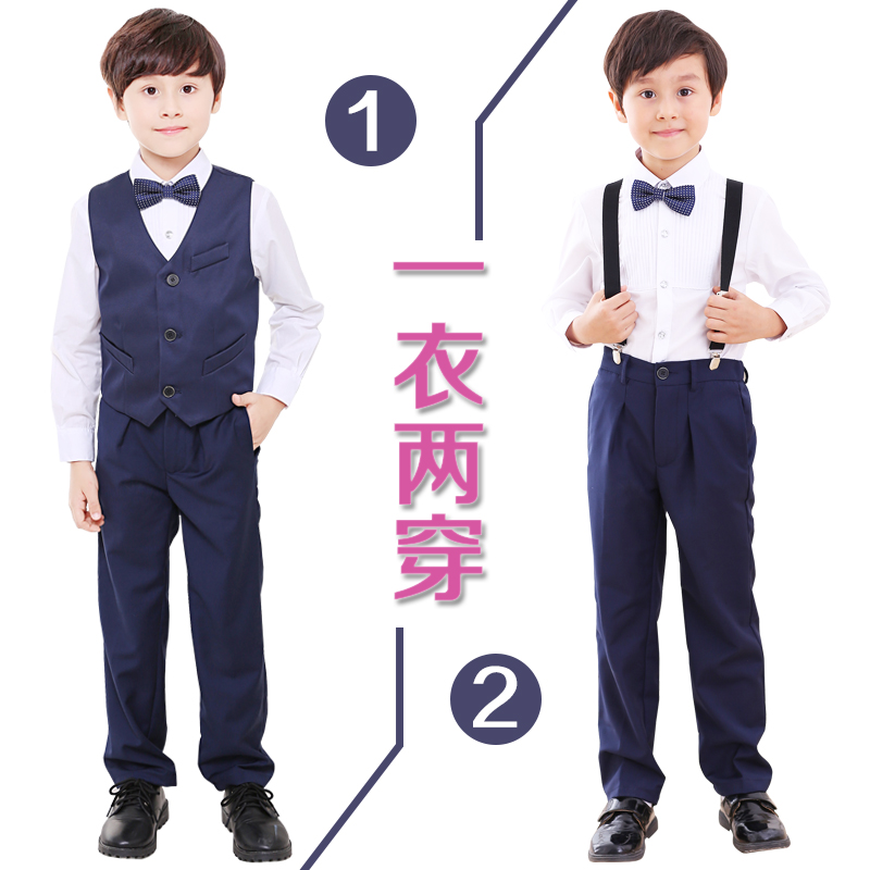 男童礼服马甲g套装花童男孩主持人儿童表演西装大童钢琴演出小西