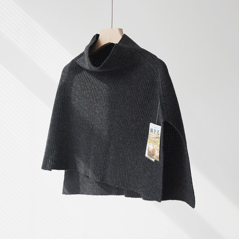 du有纱线,元宝针7针,柔软不扎10G0%绵羊毛 披肩式围脖女秋冬