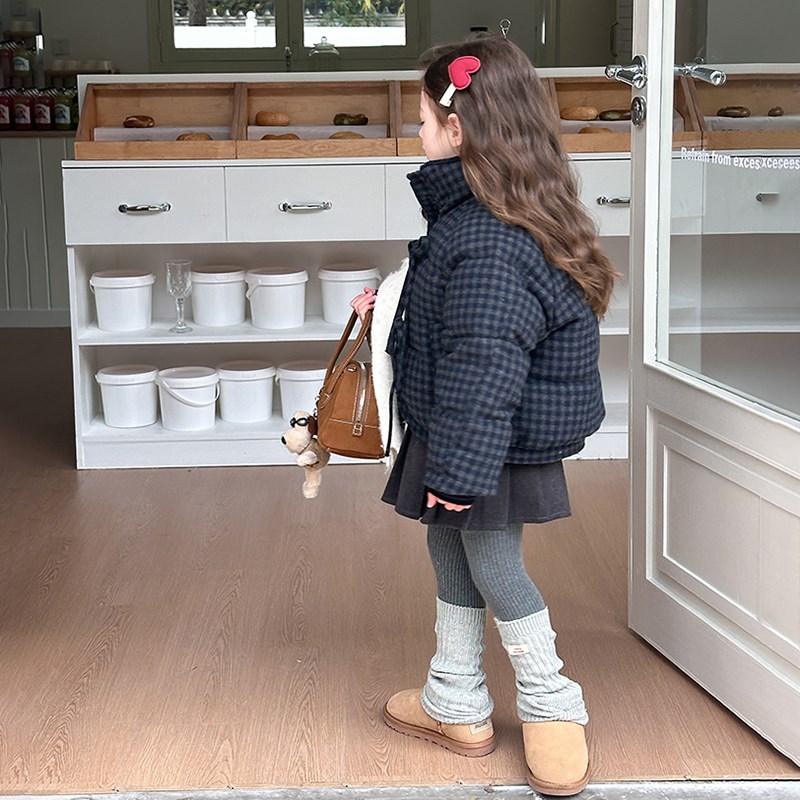 【冬装上新88折m 跨店满300-40】洋气格子棉服外套