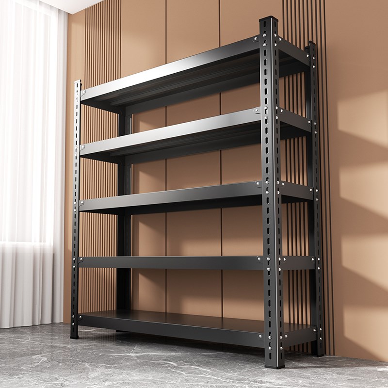 角钢货架多层置物架一q体靠墙落地收纳架子阳台仓储家用杂物间简