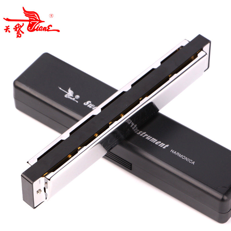 天鹅口琴24孔复音C调ABDEFG#调口琴男女初学儿童入门成Z人演奏乐