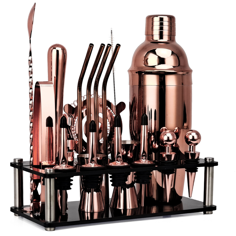 新手入门款鸡尾i酒调酒器套装酒吧KTV摇酒壶雪克壶20件套酒水量杯