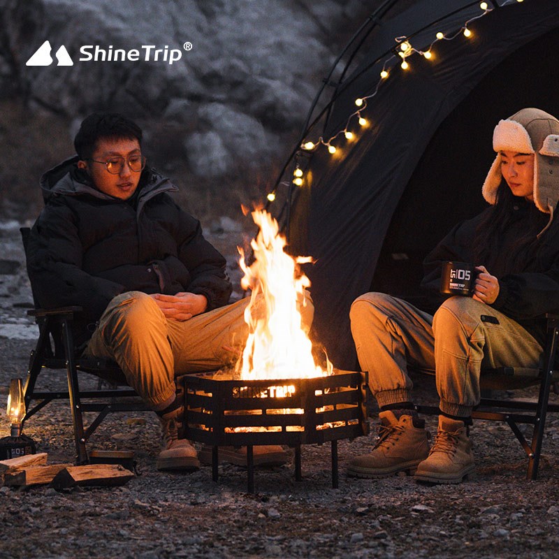 山趣户外烧烤架烤肉露q营木柴火炉取暖炉折叠篝火盆烤火炉冬季木