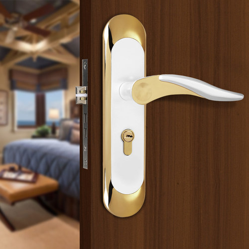 304不锈钢铜锁芯 实木门锁w双舌静音执手锁 室内卧室木门锁 房门