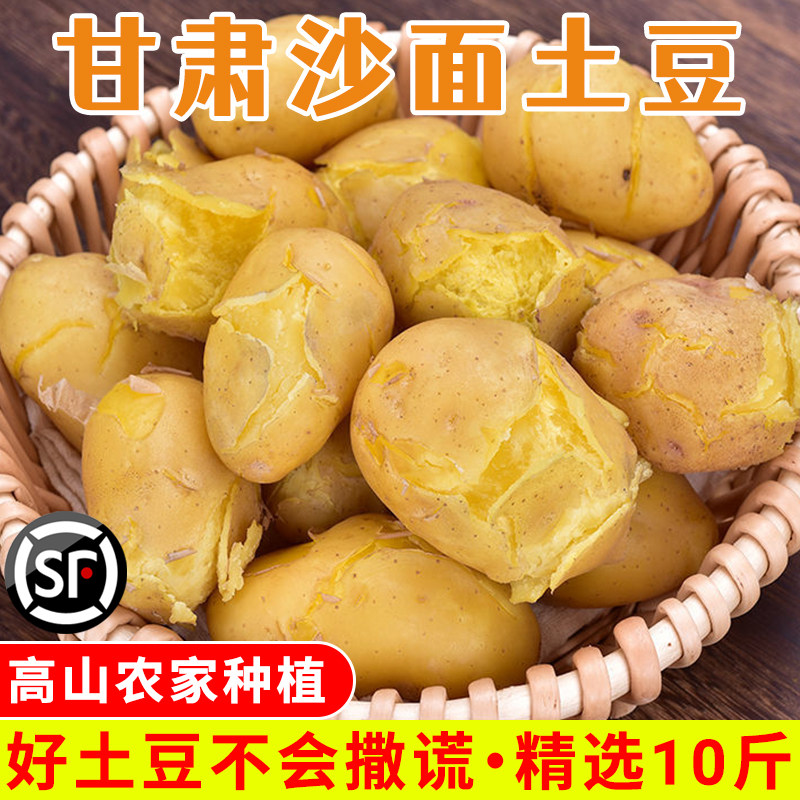 正宗甘肃希森定西土豆10斤旱沙地种植沙面黄心马铃薯蔬菜洋芋现挖
