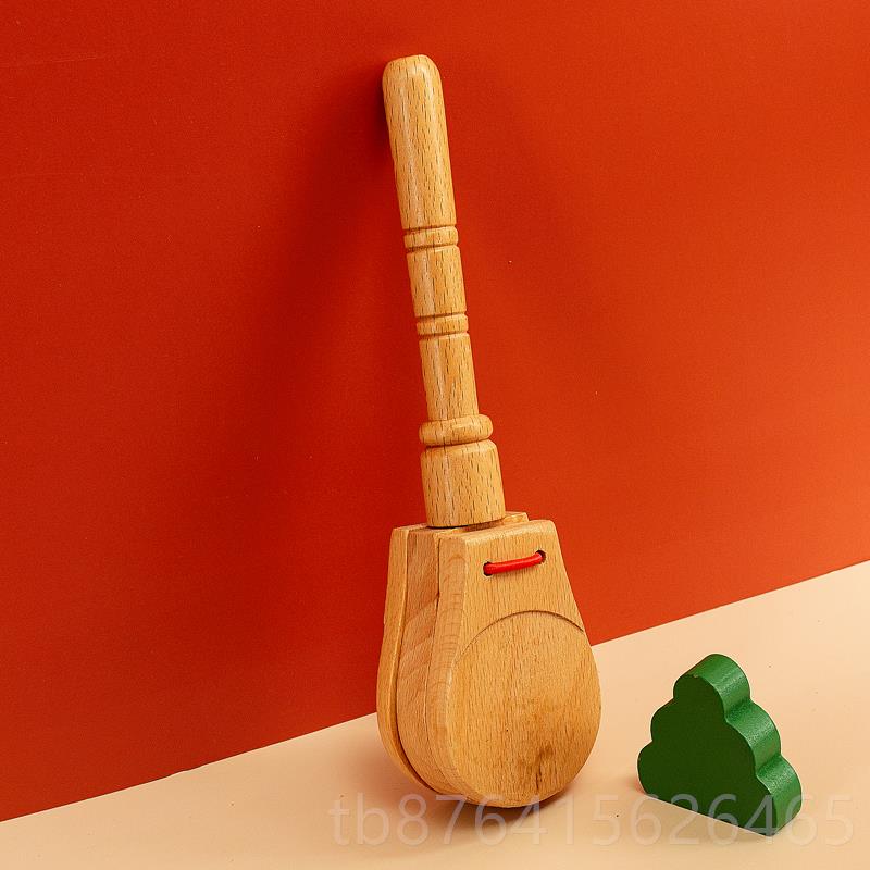 正品木质响板枣带柄奥尔音夫早教乐玩具儿哒童打击乐器哒舞板专业