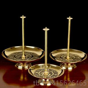 正品圆通具香塔架盘香架24小时伸缩加高铜大号佛盘香炉檀纯香架子