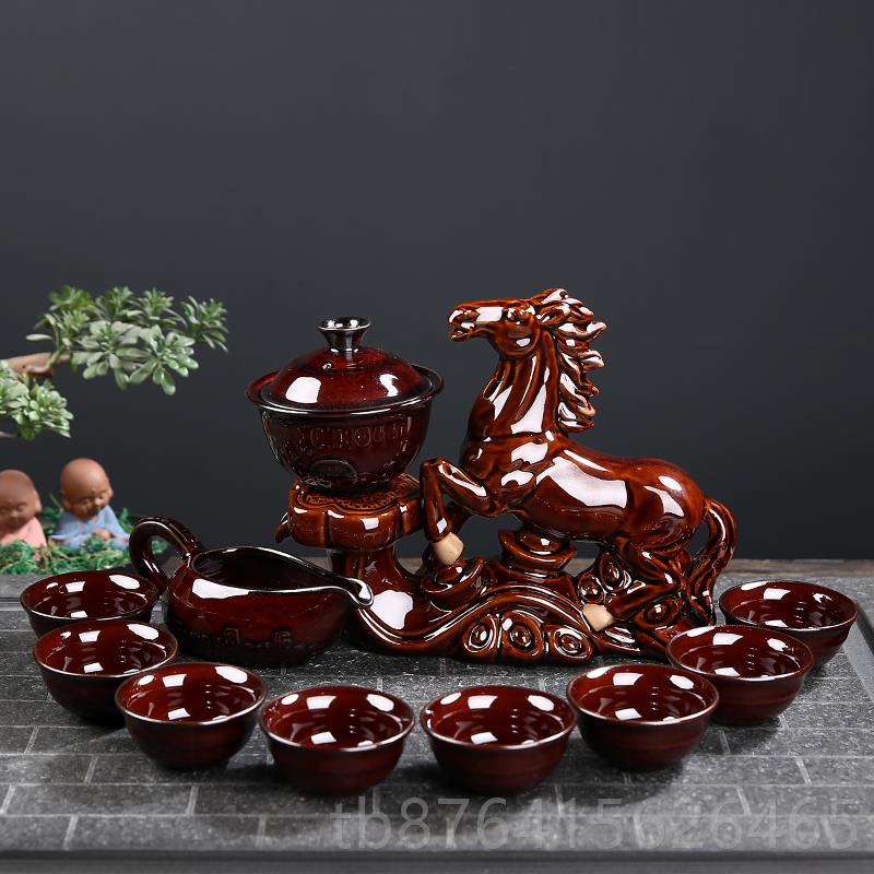 正品人懒茶套装家用全半自动泡茶整套功夫茶杯旋器转具石磨冲茶壶