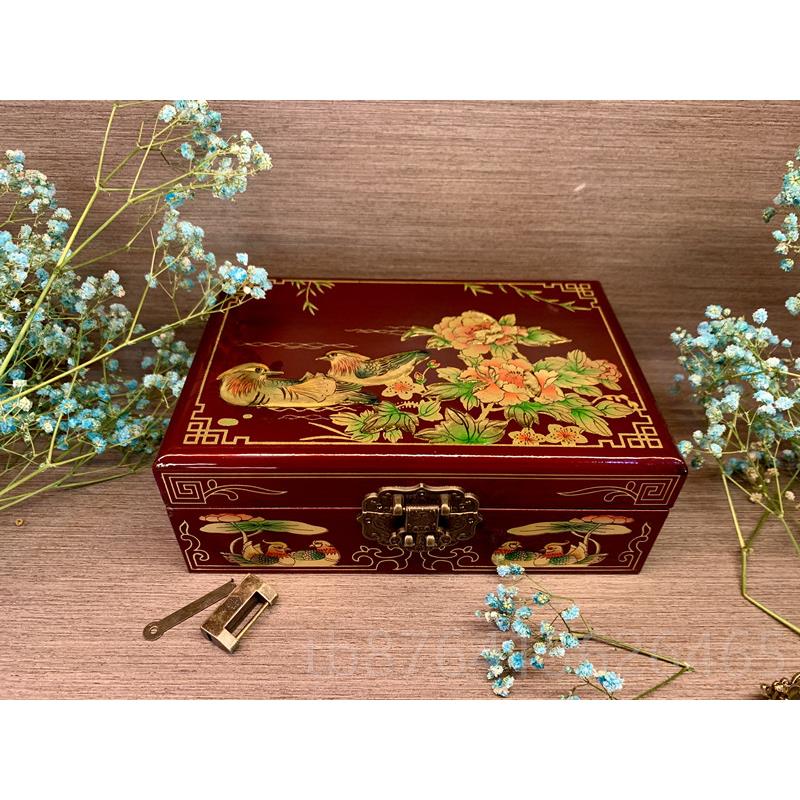 正品平遥红色推光古漆器木首饰盒结婚质复收纯纳非遗送礼陪嫁手工