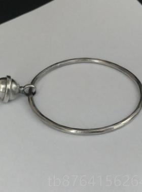 正品时尚复古旧铃铛民族款风闭口足订银手做工原创私人制99纯银手