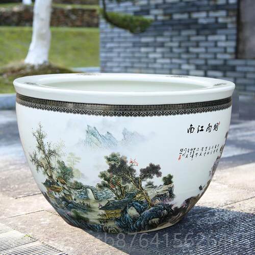 正品陶大缸景德镇水缸花缸瓷荷酒店饭鱼盆睡莲碗莲缸庭院阳台店缸