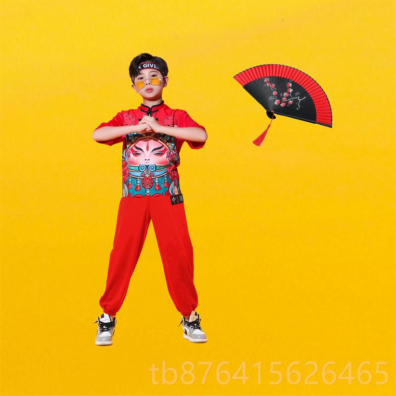 正品儿童中国风演出嘻服走啦啦操运会国潮服动男女童哈秀爵士舞表