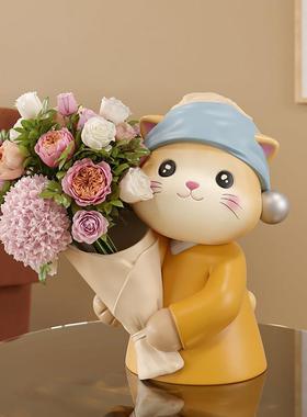 创意花瓶摆件客厅插花电视柜装饰搬家乔迁新居新婚结婚礼物送新人