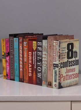 欧式复古风假书摆件英文仿真书装饰书柜书架摆设拍照道具书壳盒子