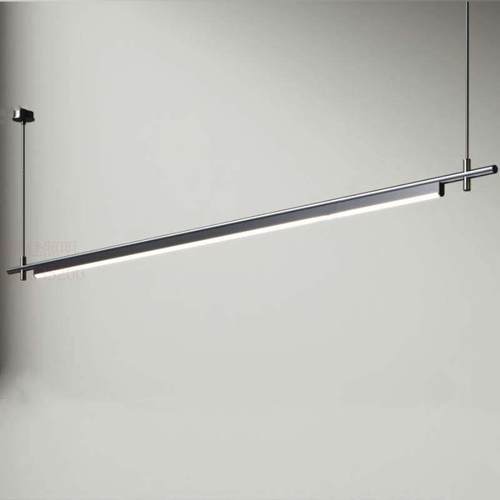 现代极简餐厅吊灯简约设计师创意办公长条灯饭厅吧台岛台一字灯具