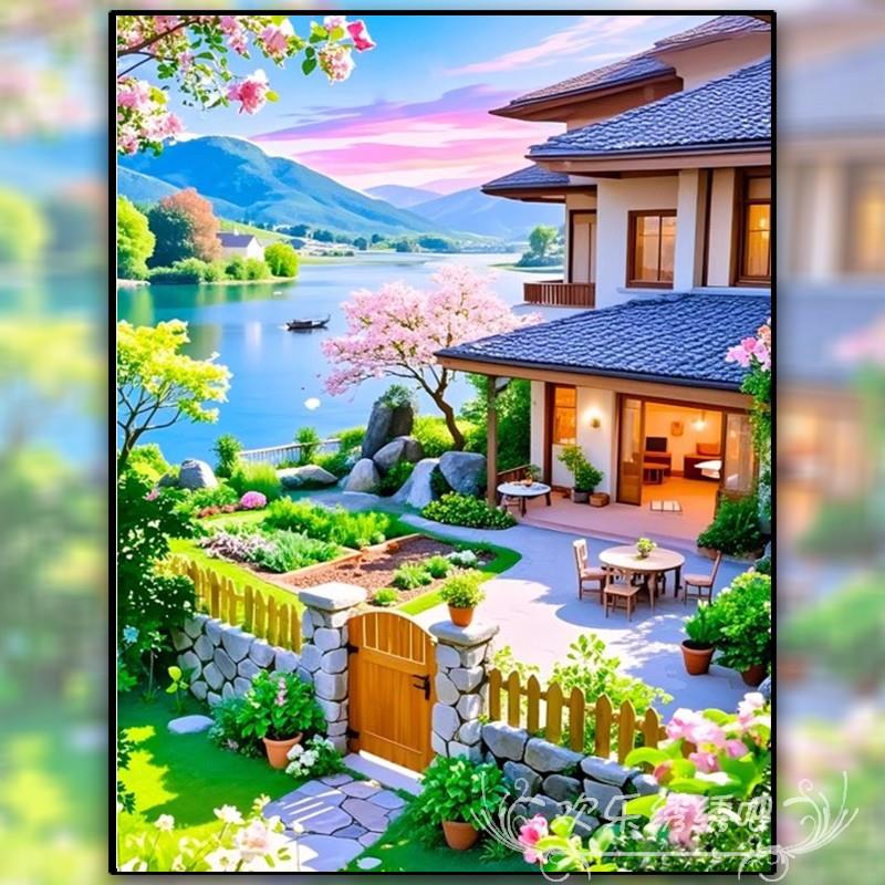 2025新款十字绣套件唯美乡间小院风景自己绣小件刺绣钻石画满钻5d