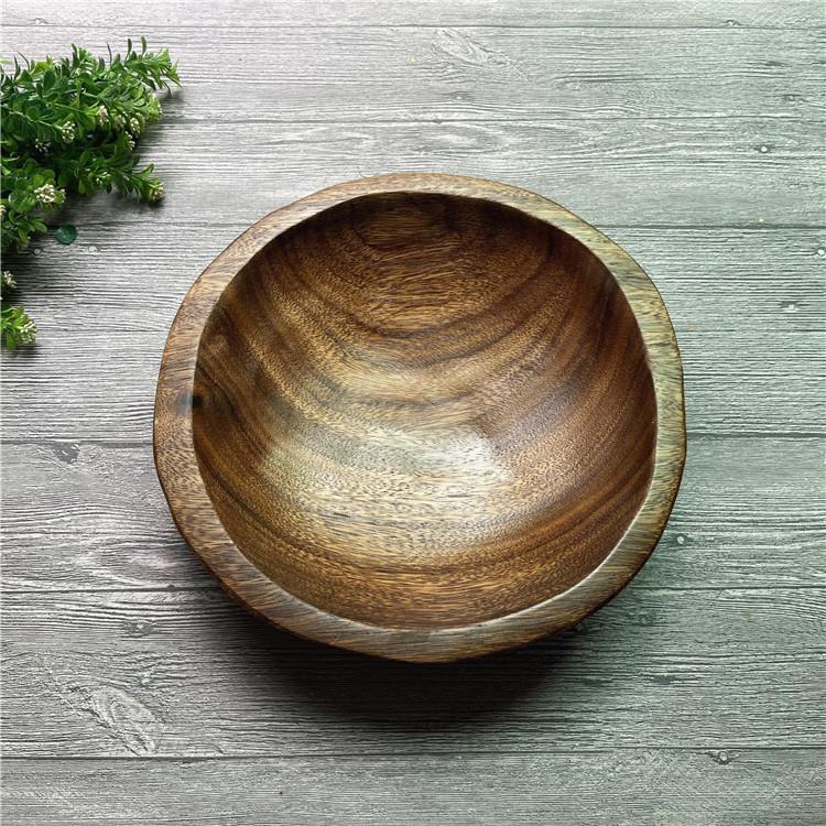 胡桃木果盘果盆圆形日式实木水果盘子零食糖果木质干果盘木碗客厅