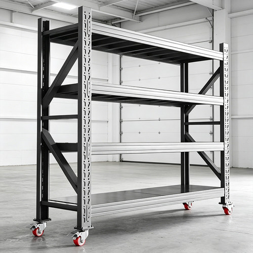 万向轮推车仓库货物架仓储多层置物架地下室储物架移动货架带轮子