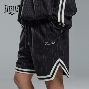 美国EVERLAST拳击训练四分裤男女复古条纹跑步运动篮球健身短裤春