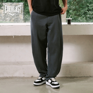 宽松潮流运动弯刀卫裤 美国EVERLAST拳击男女同款 重磅纯棉针织长裤