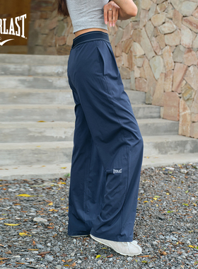 美国EVERLAST拳击运动训练健身休闲女款弹力宽松垂感阔腿直筒长裤