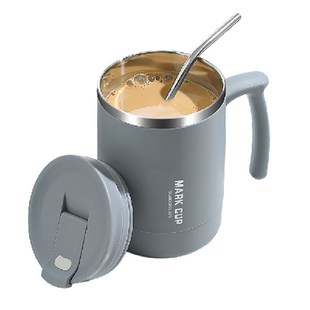 马克杯男生款带盖杯家用茶杯水杯不锈钢男士办公室杯子大容量