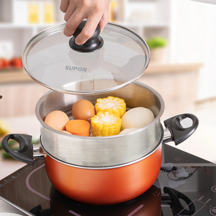 蒸笼蒸格蒸屉加厚加高蒸盘304不锈钢家用20cm/22cm