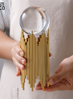 高档轻奢风创意圆满水晶球摆件客厅办公室玄关桌面酒柜家居装饰品