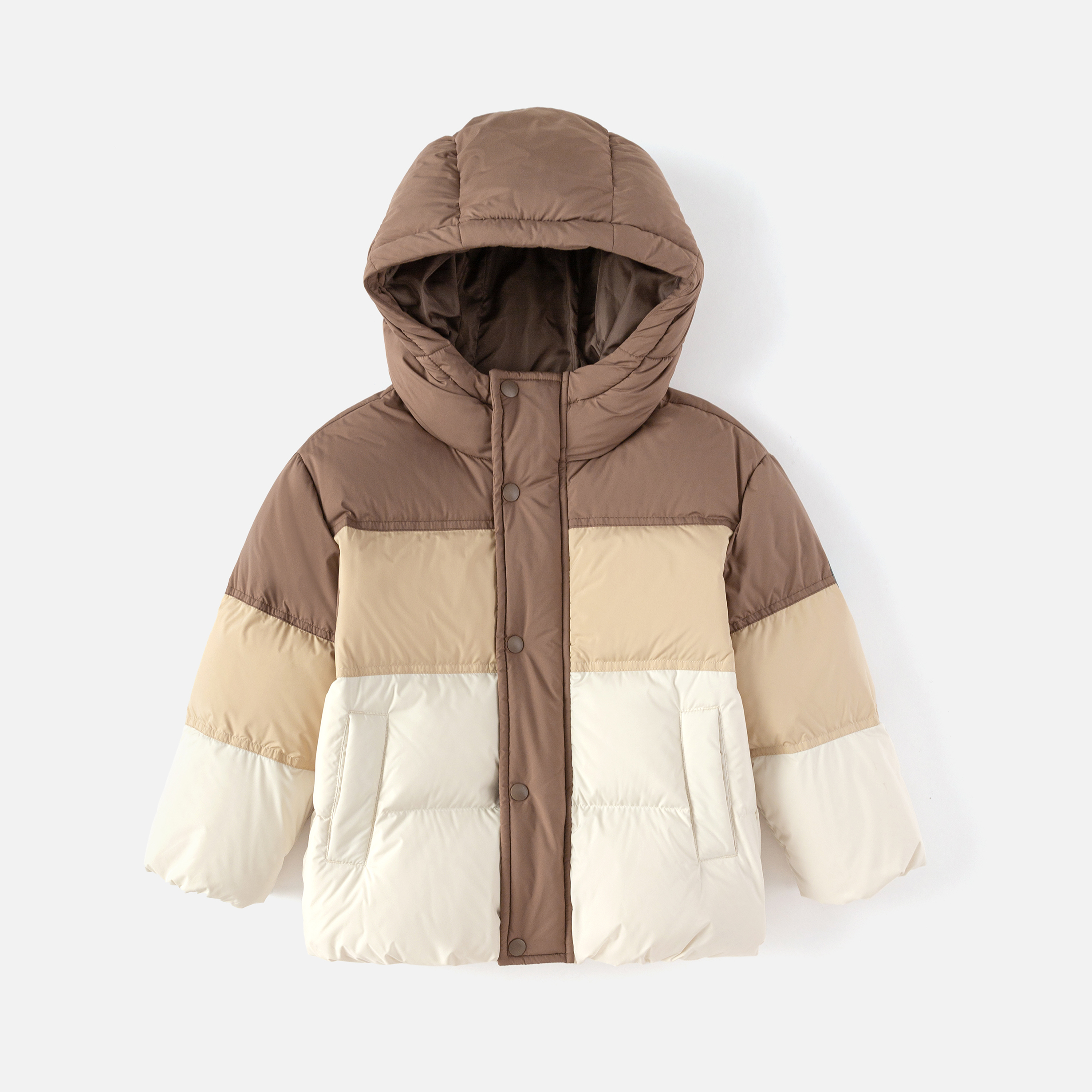 巴拉巴拉童装男童羽绒服2024冬装新款撞色连帽外套潮201424107111