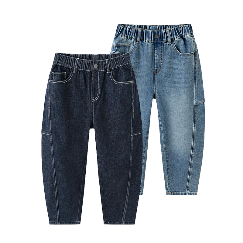 巴拉巴拉男中童长裤秋季宽松百搭休闲牛仔裤萝卜裤202325108109