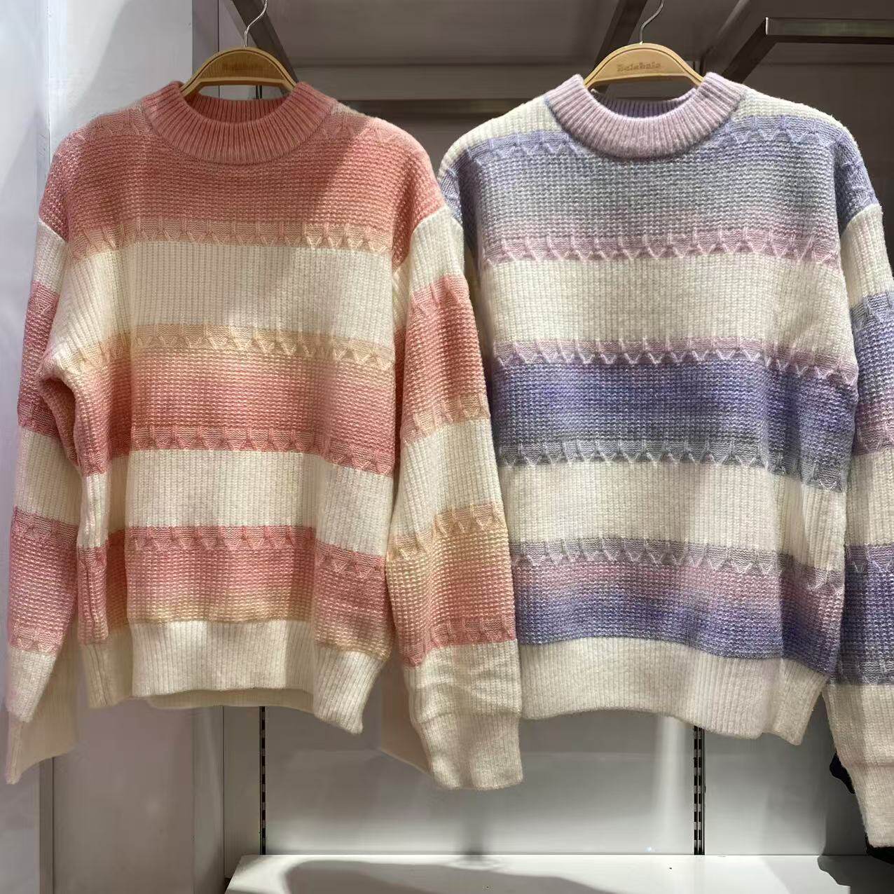 巴拉女童毛衣冬季甜美保暖百搭双层里布针织毛衫202424103019