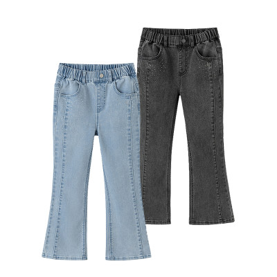巴拉巴拉女童休闲裤秋季舒适宽松百搭牛仔长裤喇叭裤202325108014