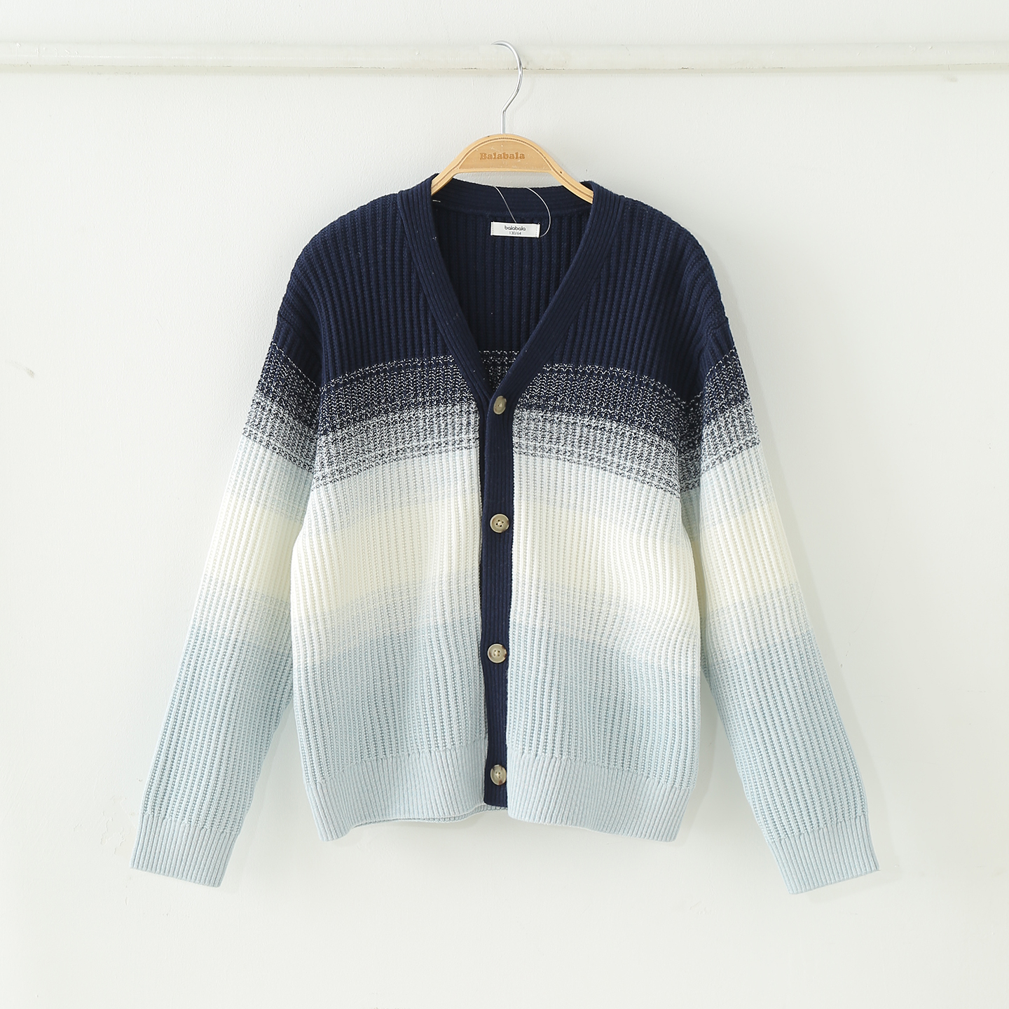 巴拉巴拉男童针织衫儿童V领开衫中大童2025秋装毛衣202325103103