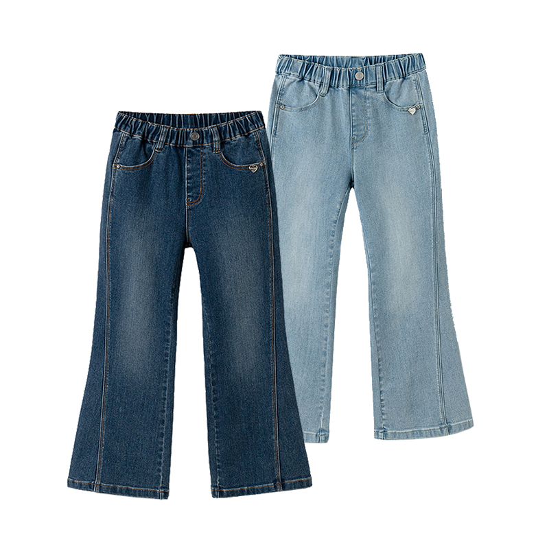 巴拉巴拉女中童喇叭裤秋季洋气时髦百搭微喇牛仔长裤202325108012