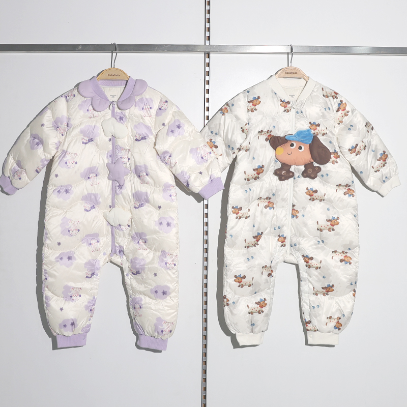 巴拉巴拉童装2025冬装新款男女婴童梭织连体衣200425120201