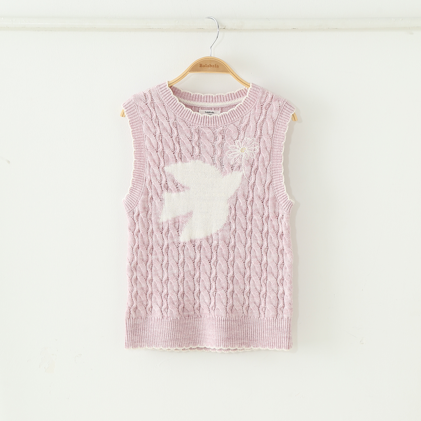 巴拉巴拉女童针织背心中大童毛衫马甲2025秋儿童坎肩202325122002