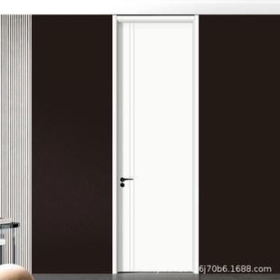 现代简约木门室内门轻奢卧室门实木复合免漆门隔音平开门单开门