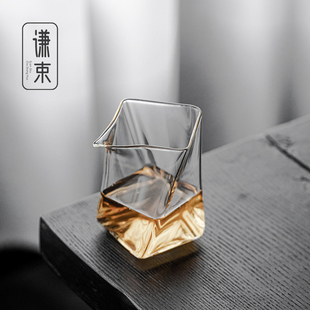 茶海简约匀杯大号防烫公道杯 谦束加厚玻璃分茶器家用泡茶公杯日式