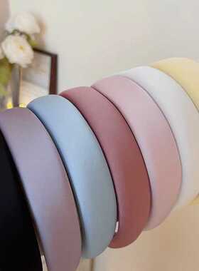 去有风的地方刘亦菲同款绿色头箍女高颅顶海绵宽边压发缎面发箍